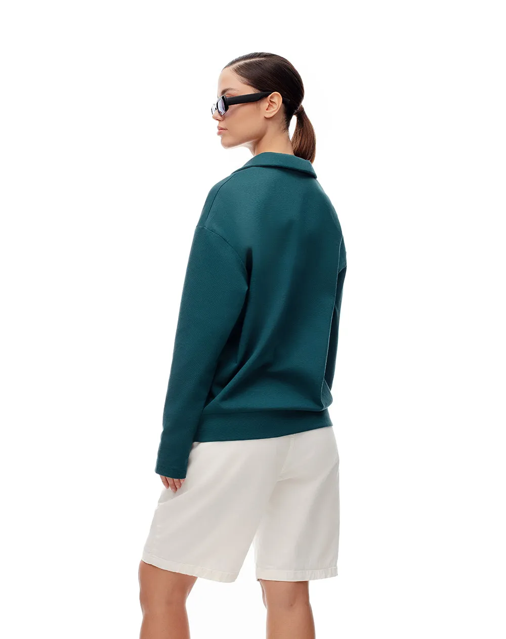 Camibuzo tipo polo oversize verde mujer sold by Gef product image thumbnail 2