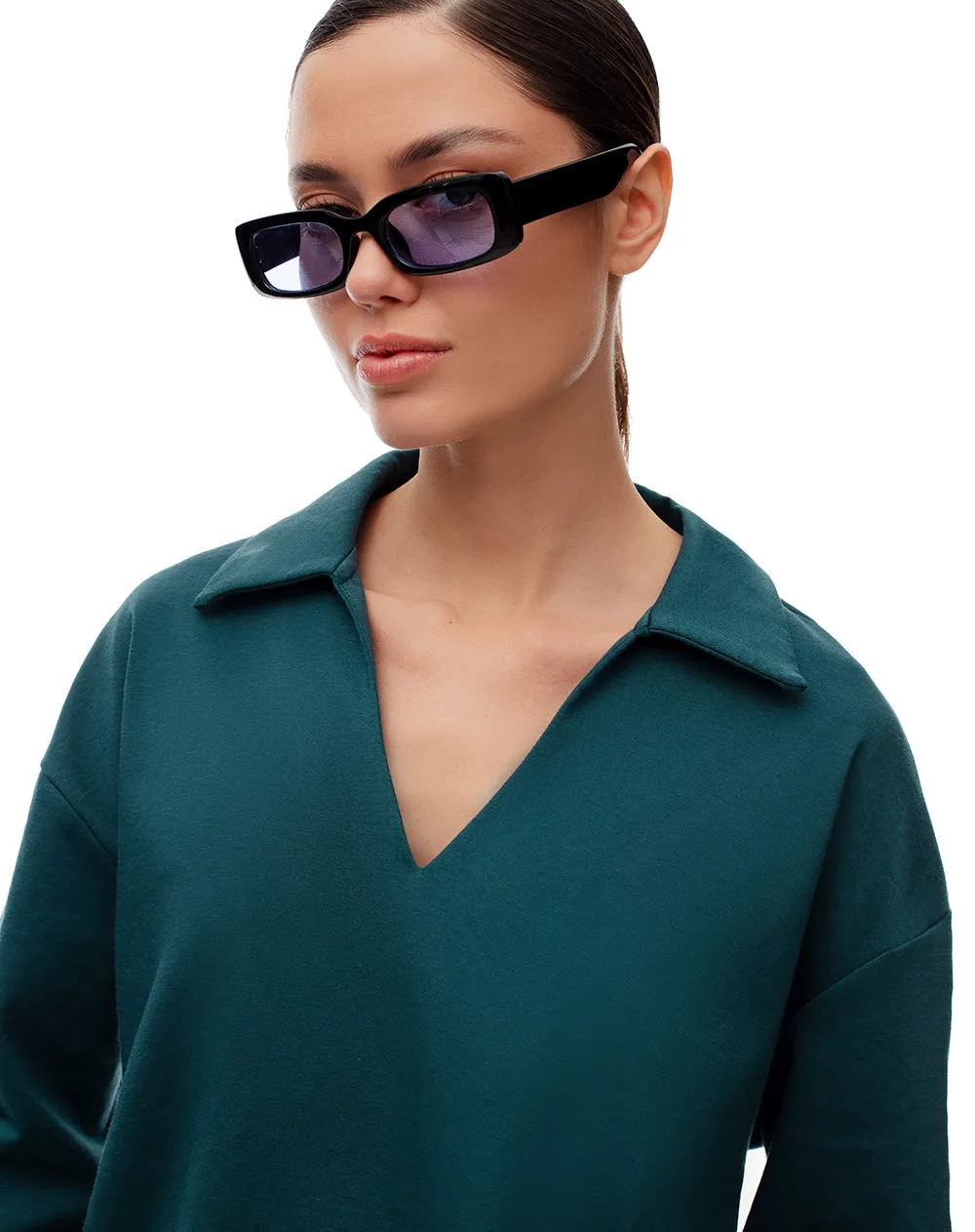 Camibuzo tipo polo oversize verde mujer sold by Gef product image thumbnail 4