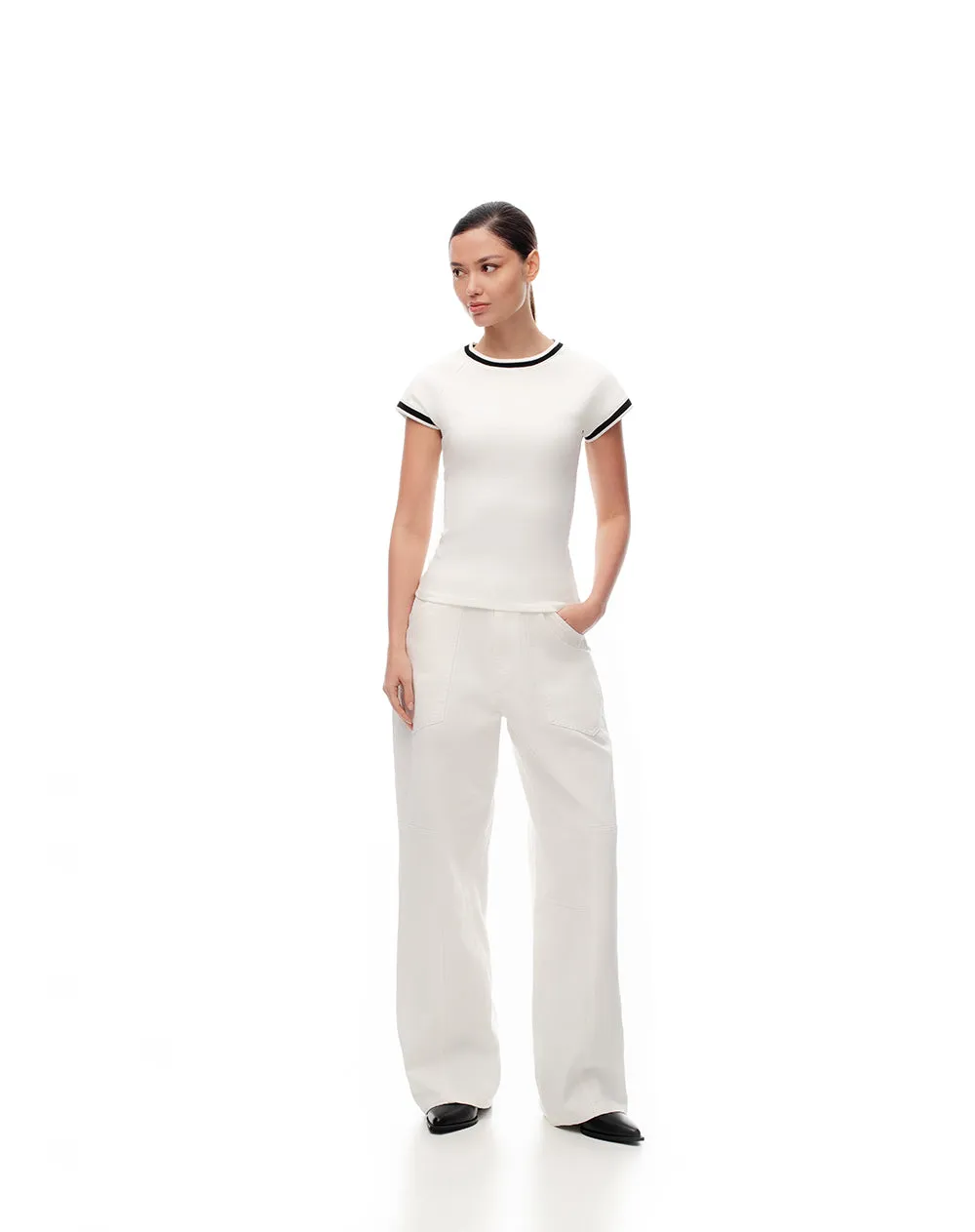 Camiseta slim algodón blanca mujer sold by Gef product image thumbnail 3