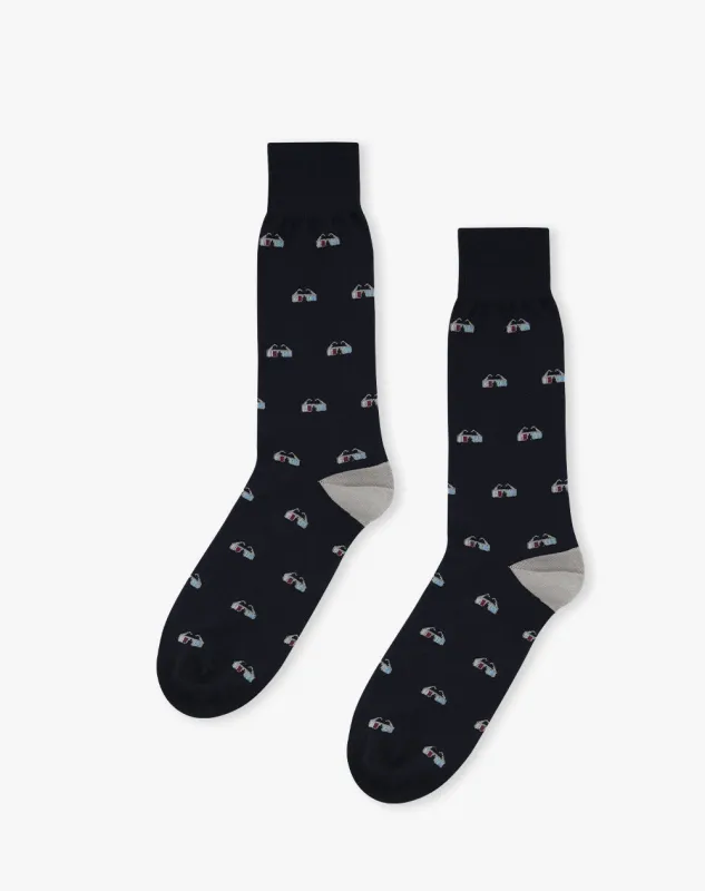 Medias hombre largas negras dibujo sold by Gef