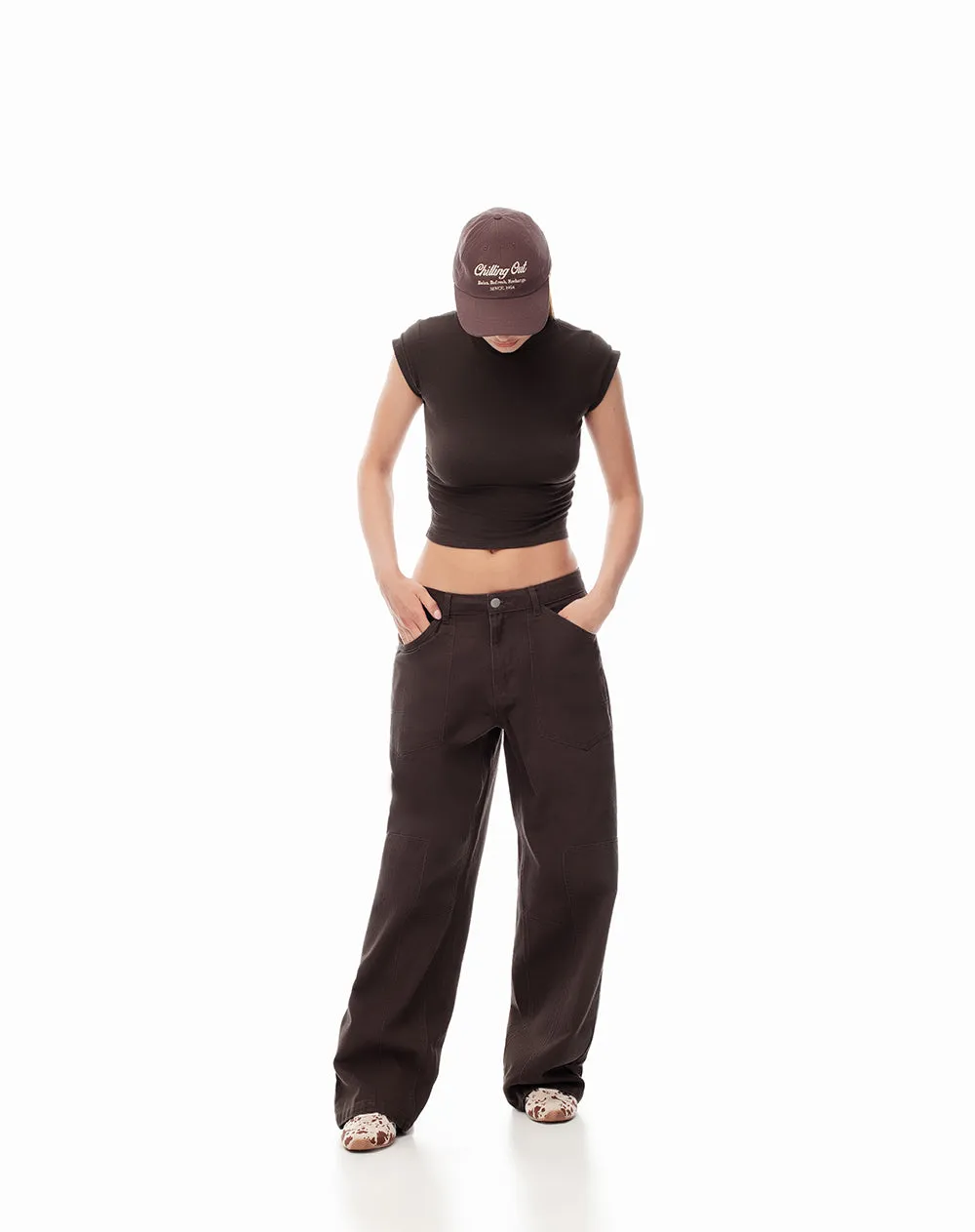 Camiseta crop slim chocolate mujer sold by Gef product image thumbnail 4