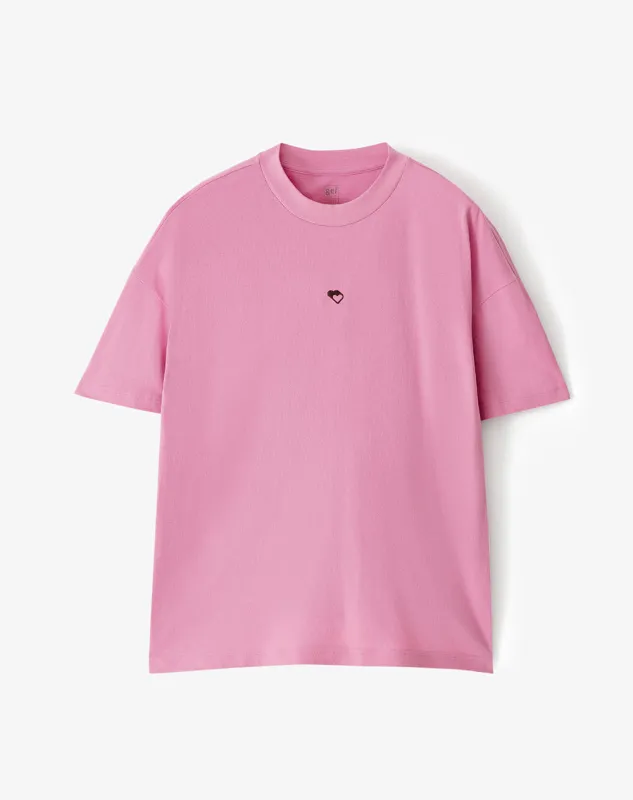 Camiseta regular algodón estampada rosa unisex sold by Gef