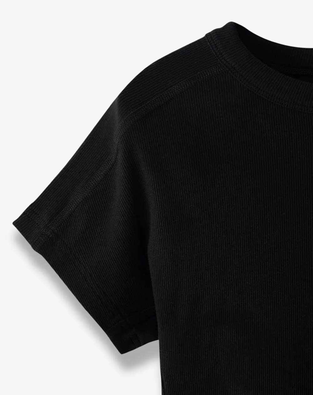 Camiseta crop slim rib algodón negro mujer sold by Gef product image thumbnail 2