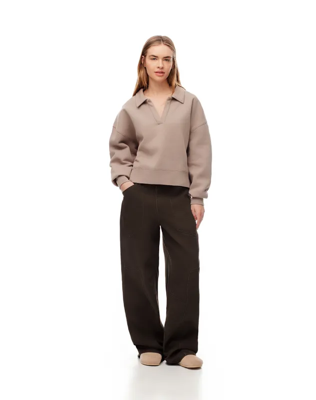 Pantalón relaxed fit tiro medio en drill chocolate sold by Gef