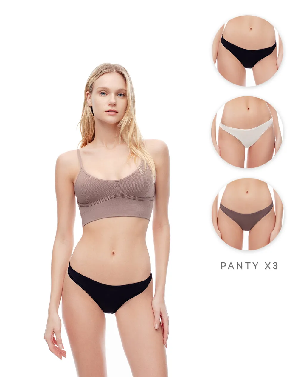 Panty tipo tanga tiro medio x3unds surtido sold by Gef