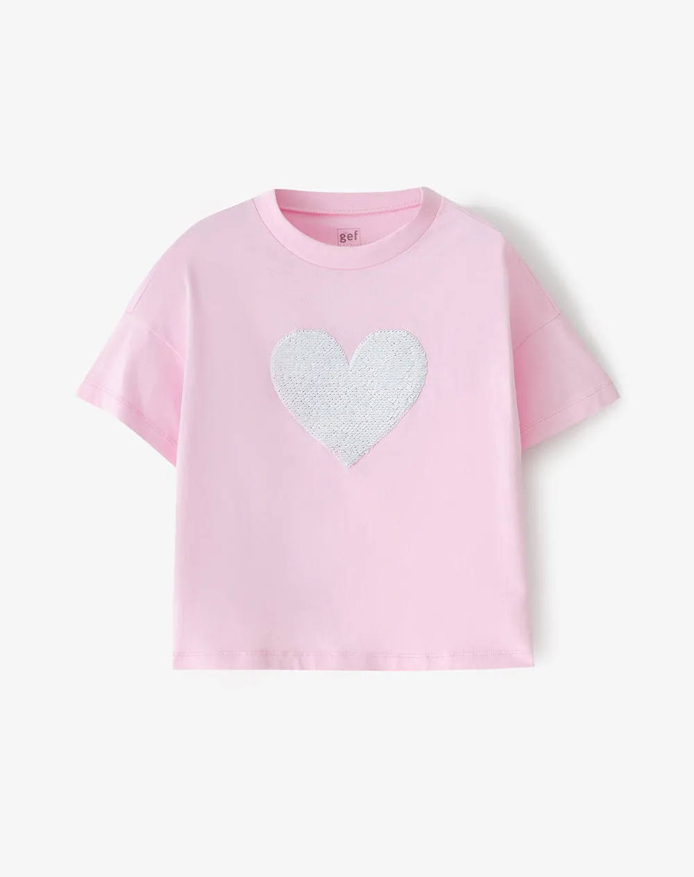 Camiseta manga corta regular algodón rosada niña sold by Gef