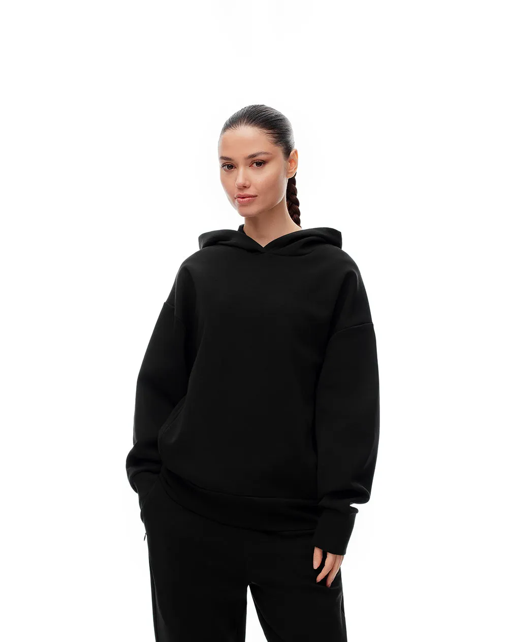 Buzo relax tipo hoddie negro mujer sold by Gef product image thumbnail 4