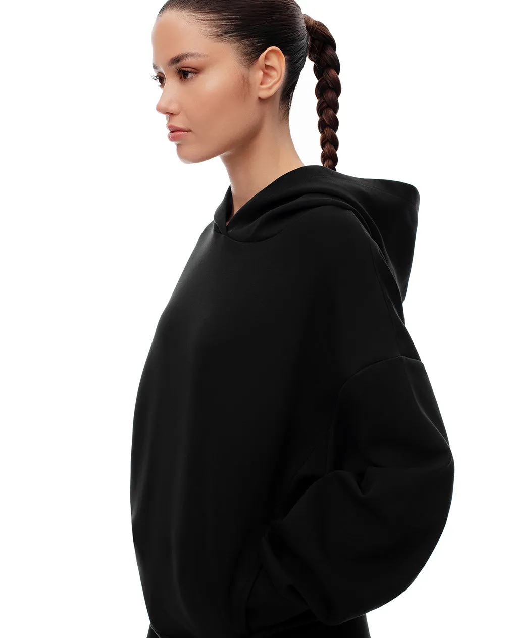 Buzo relax tipo hoddie negro mujer sold by Gef