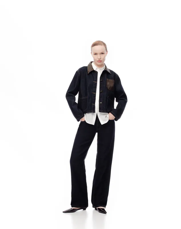 Jean recto tiro medio índigo oscuro mujer sold by Gef