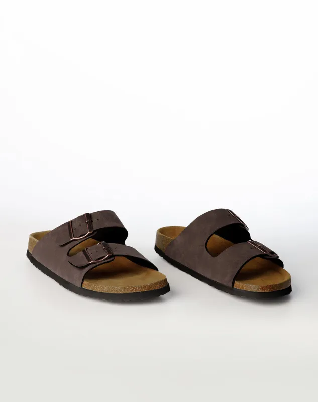 Sandalias hebillas café hombre sold by Gef