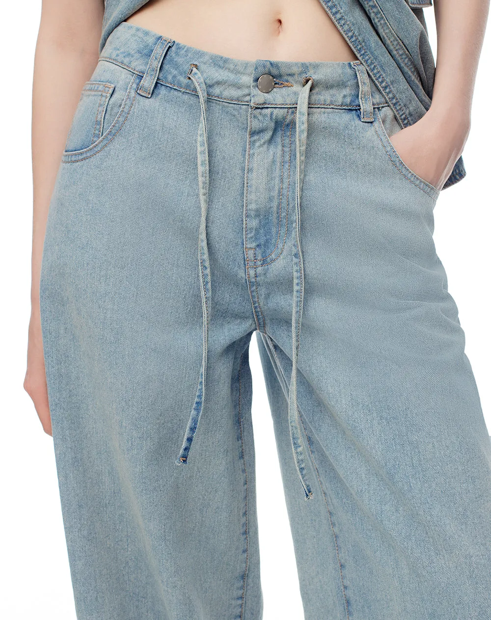 Jean wide leg tiro alto índigo medio mujer sold by Gef product image thumbnail 5