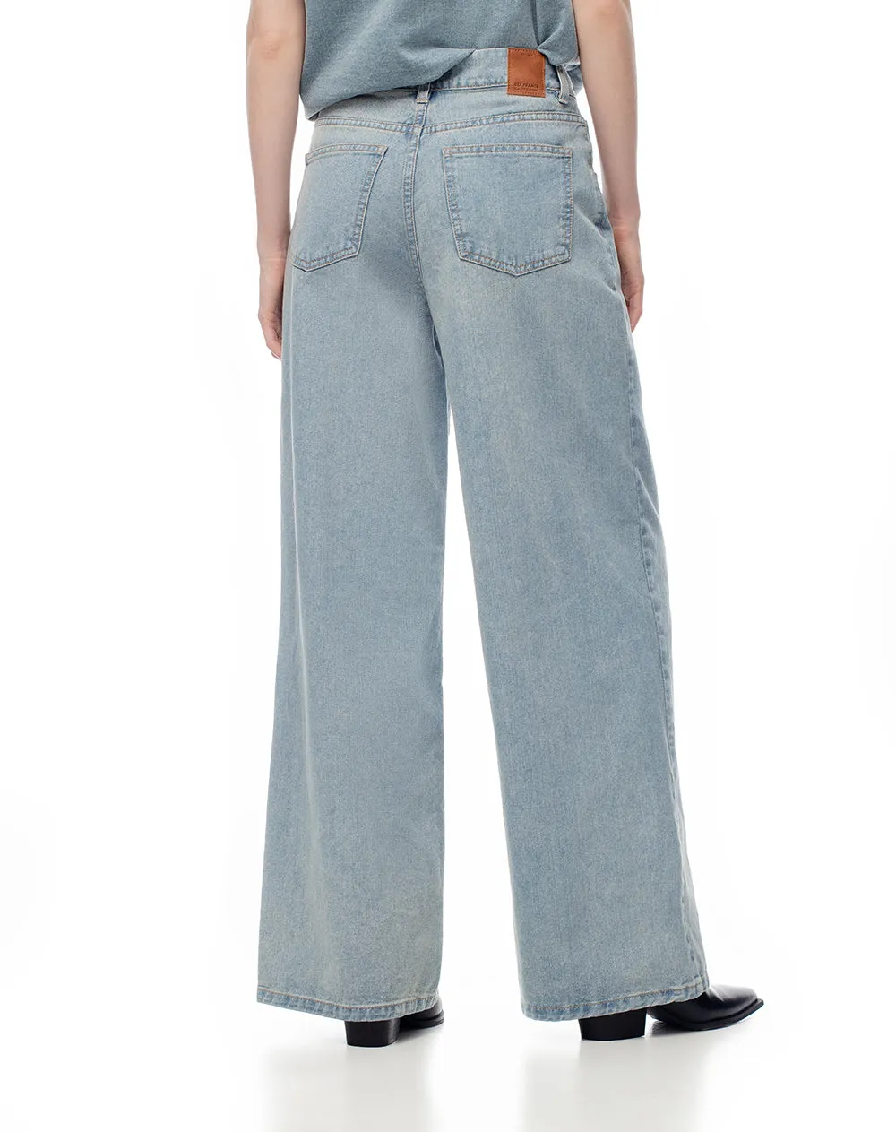 Jean wide leg tiro alto índigo medio mujer sold by Gef product image thumbnail 2