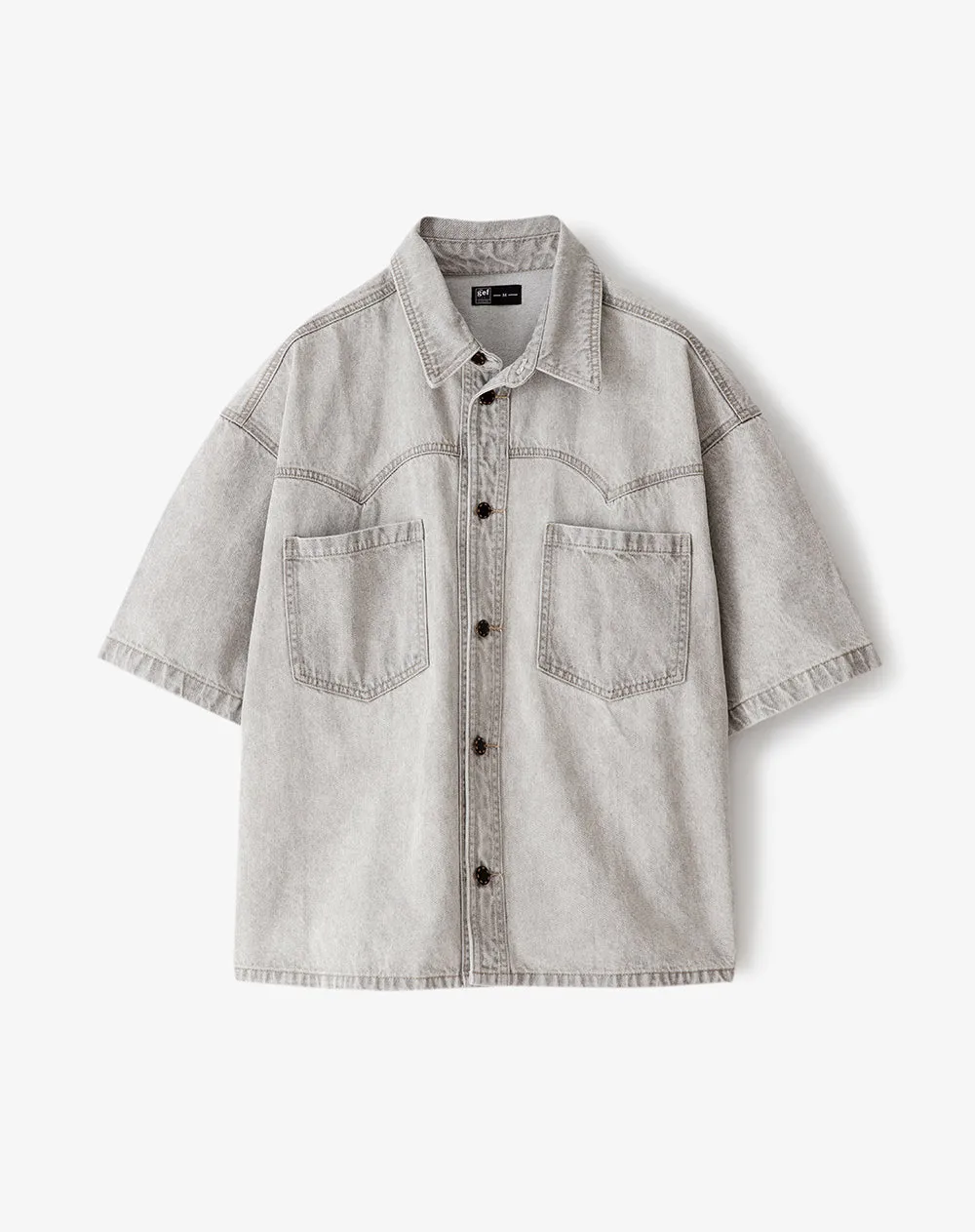 Camisa manga corta regular denim gris hombre sold by Gef product image thumbnail 5