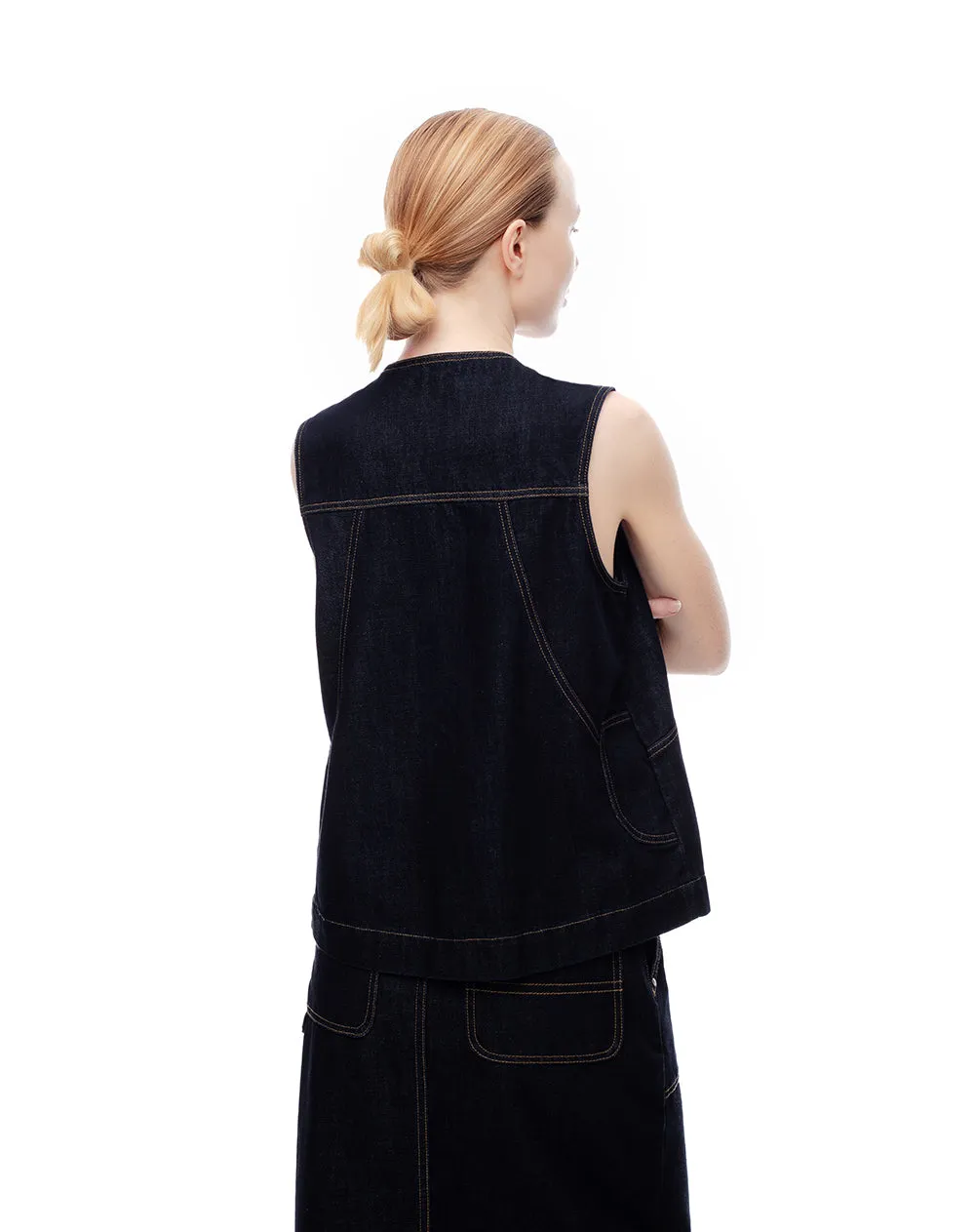 Chaleco denim anudado índigo oscuro mujer sold by Gef product image thumbnail 2
