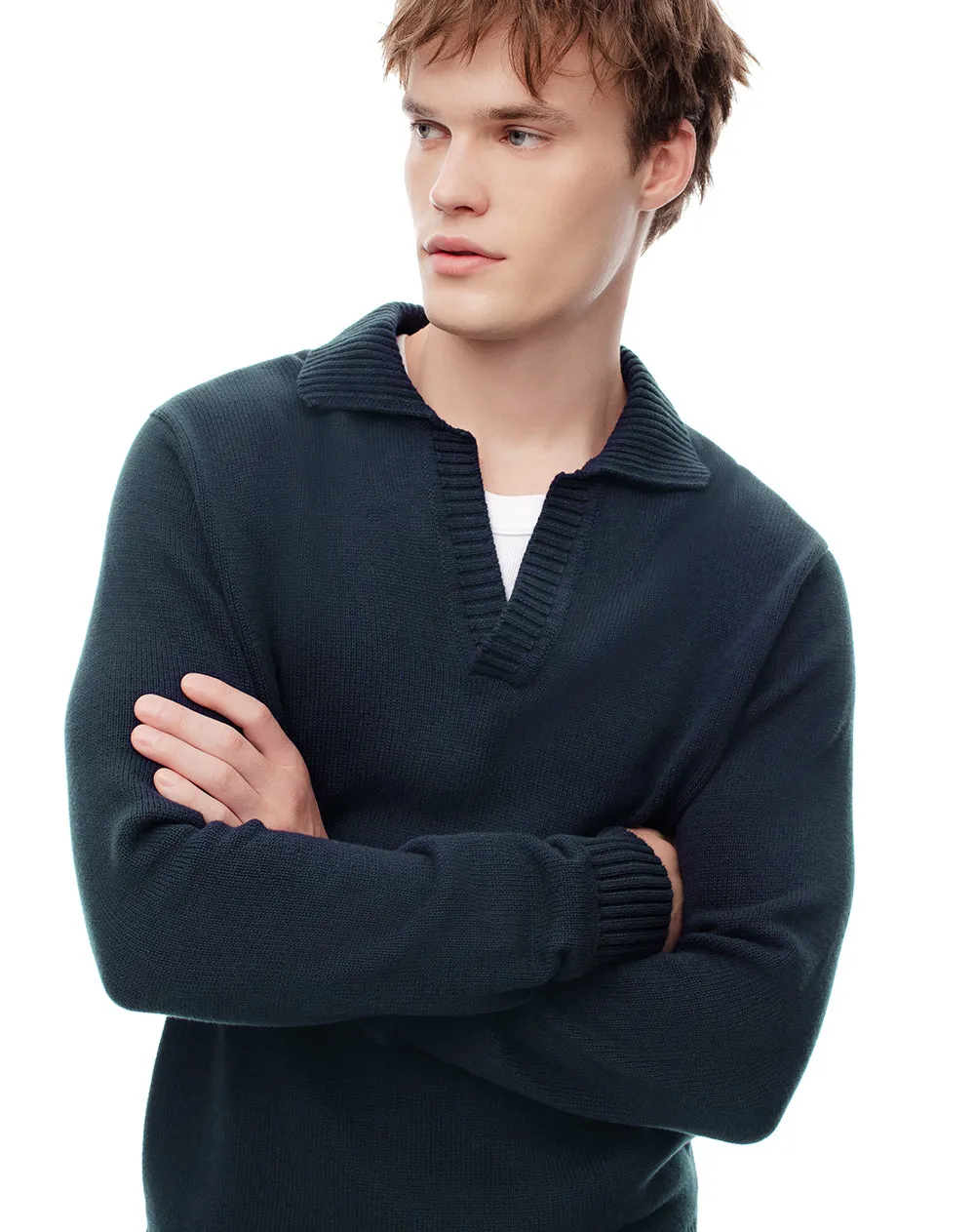 Buzo tipo polo regular tejido de punto azul hombre sold by Gef product image thumbnail 4