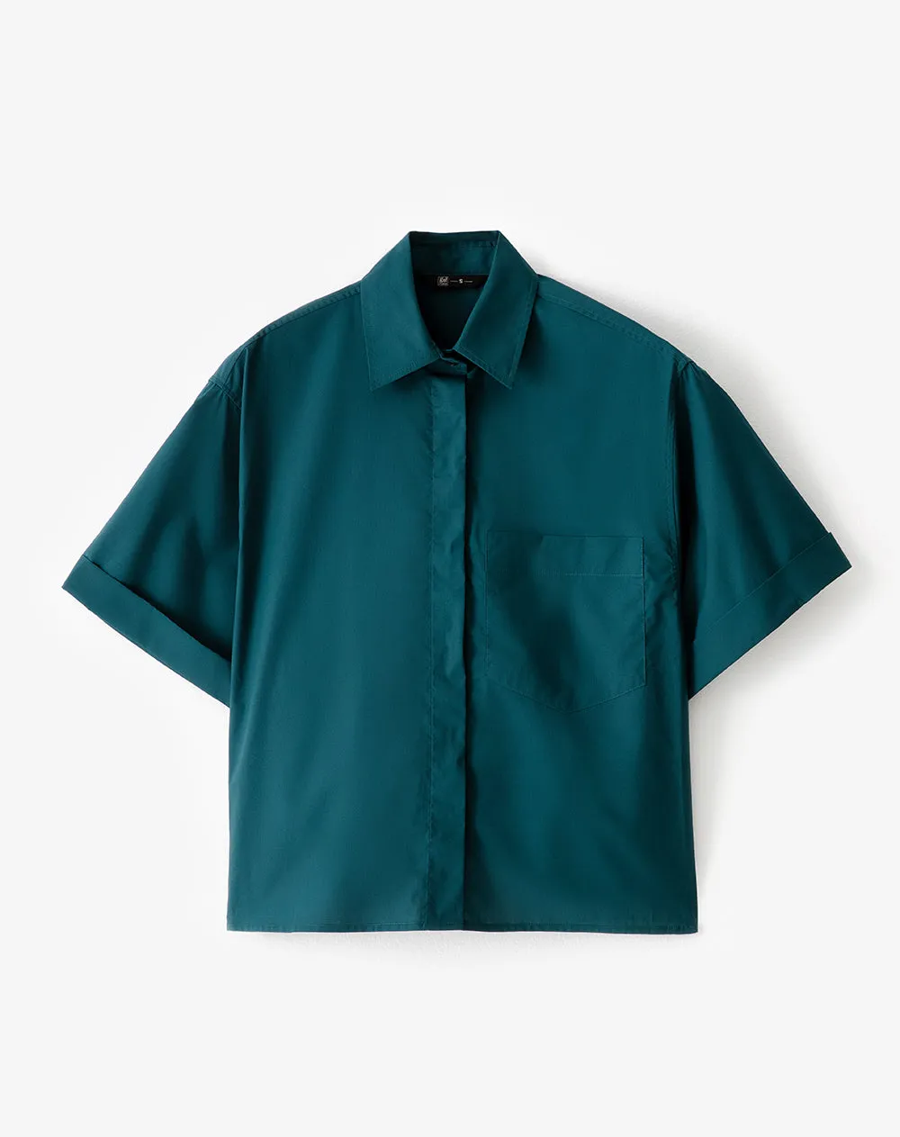 Camisa manga corta oversize algodón verde mujer sold by Gef product image thumbnail 5