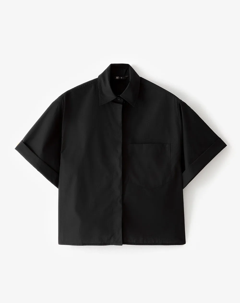 Camisa manga corta oversize algodón negra mujer sold by Gef product image thumbnail 5