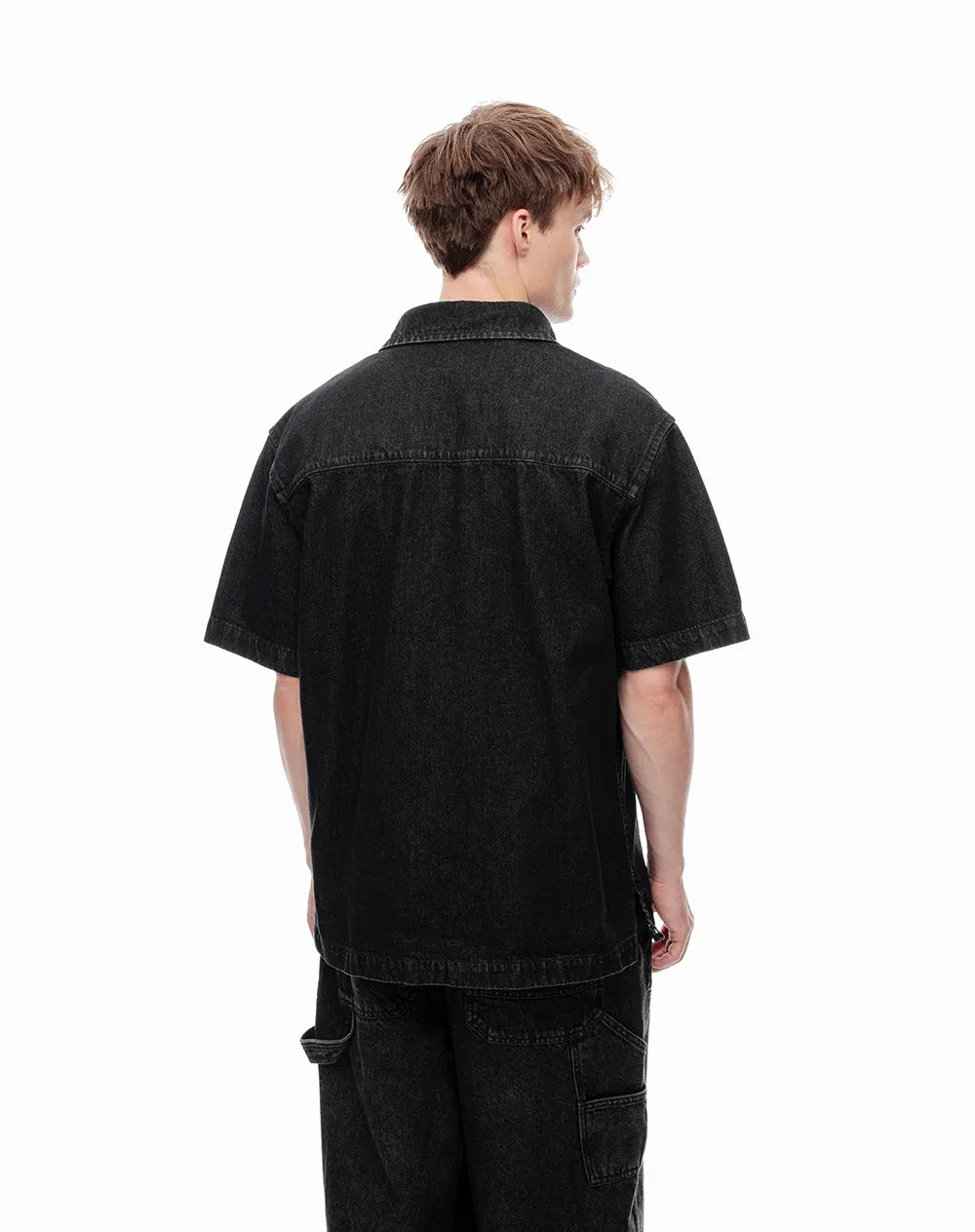 Camisa manga corta denim regular negra hombre sold by Gef product image thumbnail 2