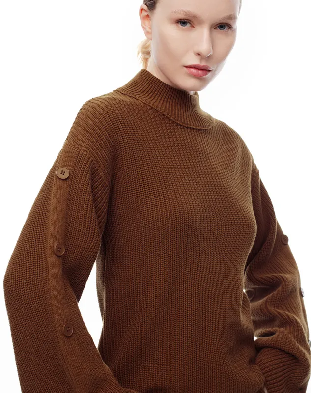 Suéter regular tejido algodón caramelo mujer sold by Gef