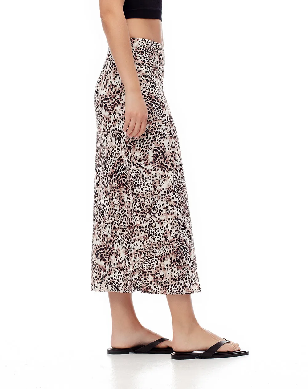 Falda midi tiro alto satín print mujer sold by Gef product image thumbnail 4
