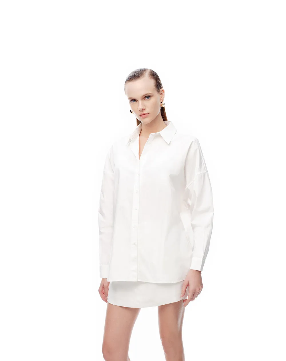 Camisa manga larga oversize algodón blanca mujer sold by Gef product image thumbnail 4