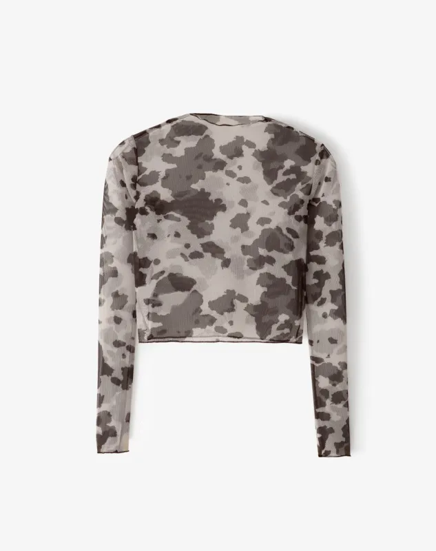 Camibuzo slim tejido tull print mujer sold by Gef