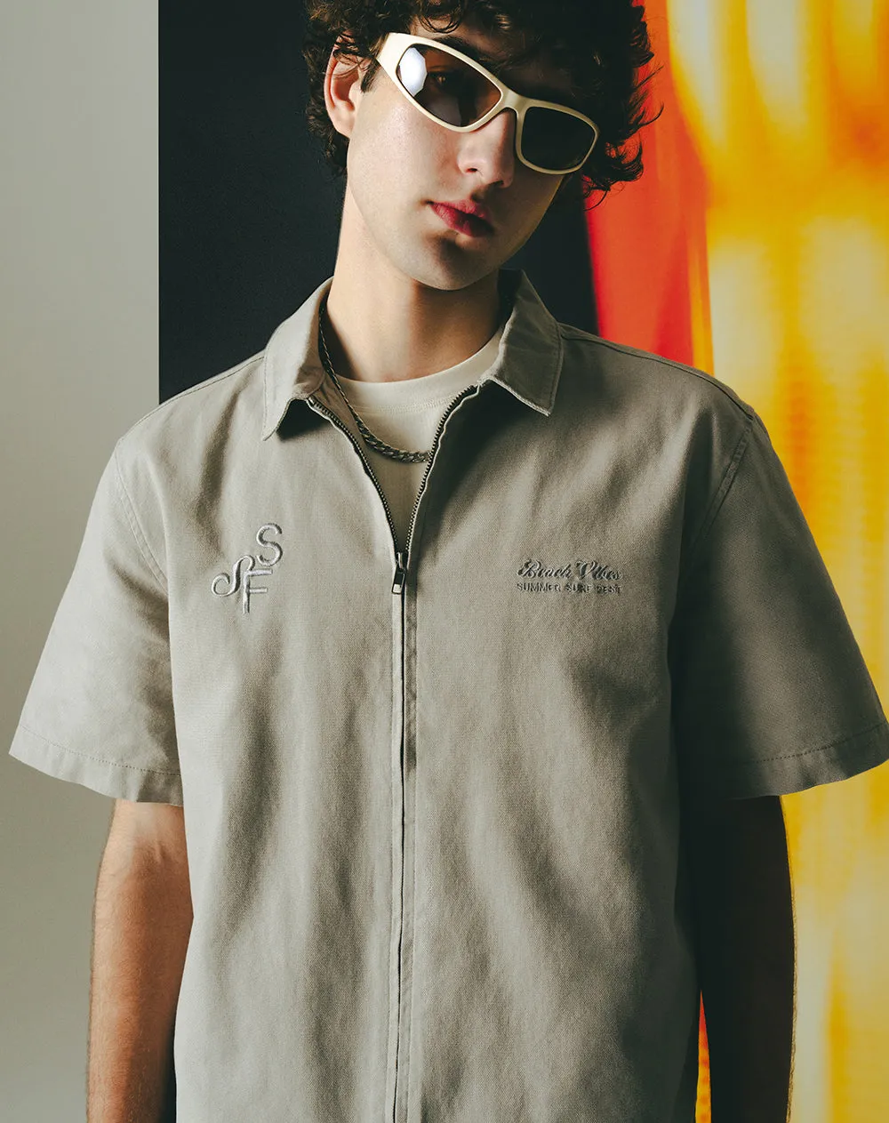 Camisa manga corta regular algodón caqui hombre sold by Gef product image thumbnail 4