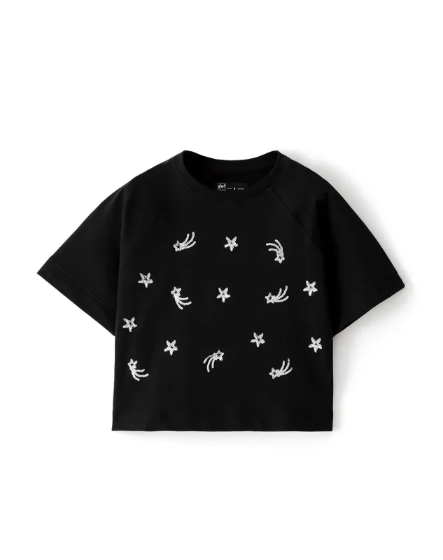 Camiseta regular algodón negra niña sold by Gef