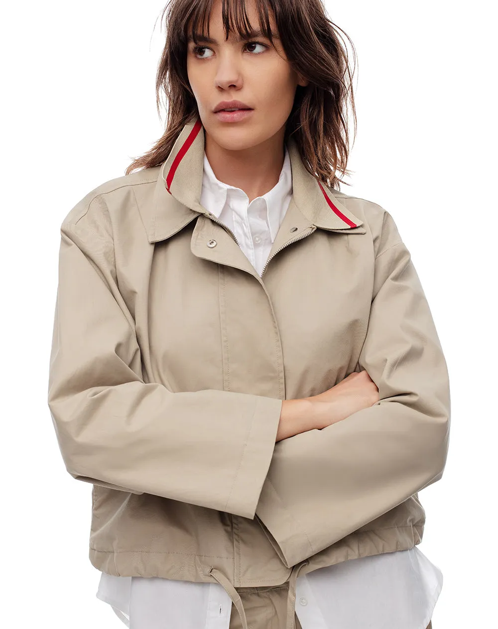 Chaqueta holgada algodón caqui mujer sold by Gef product image thumbnail 3