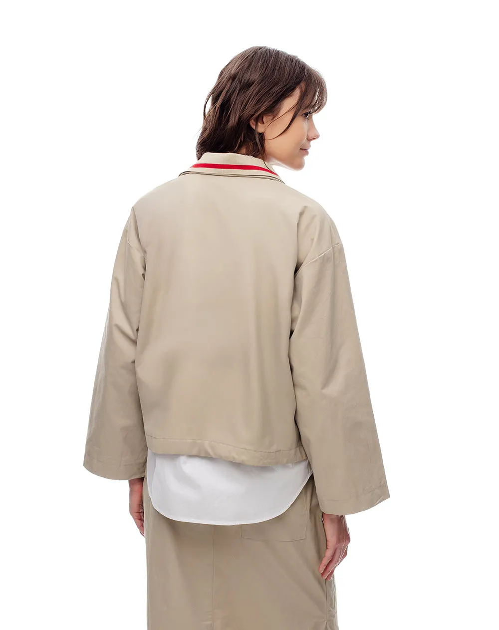 Chaqueta holgada algodón caqui mujer sold by Gef product image thumbnail 2