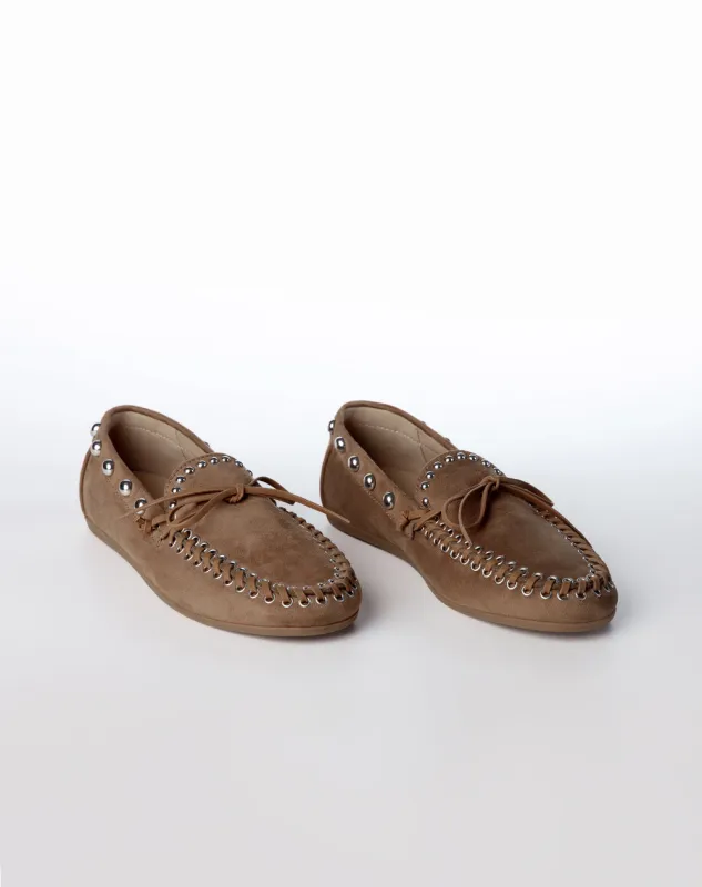 Mocasines tipo gamuza café mujer sold by Gef