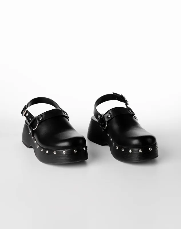Zuecos tipo mule con plataforma negro mujer sold by Gef