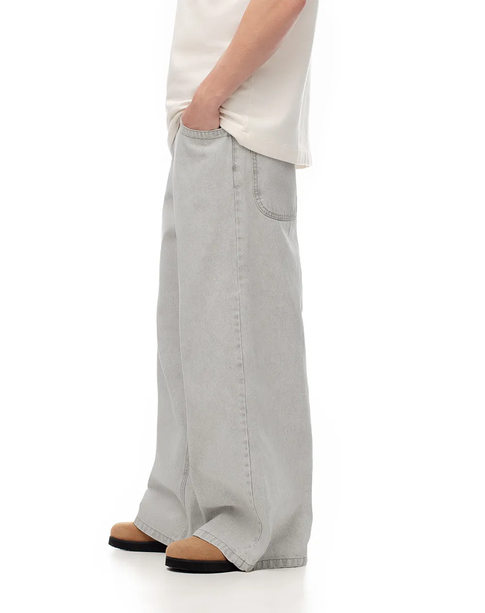 Jean wide leg algodón gris hombre sold by Gef product image thumbnail 3