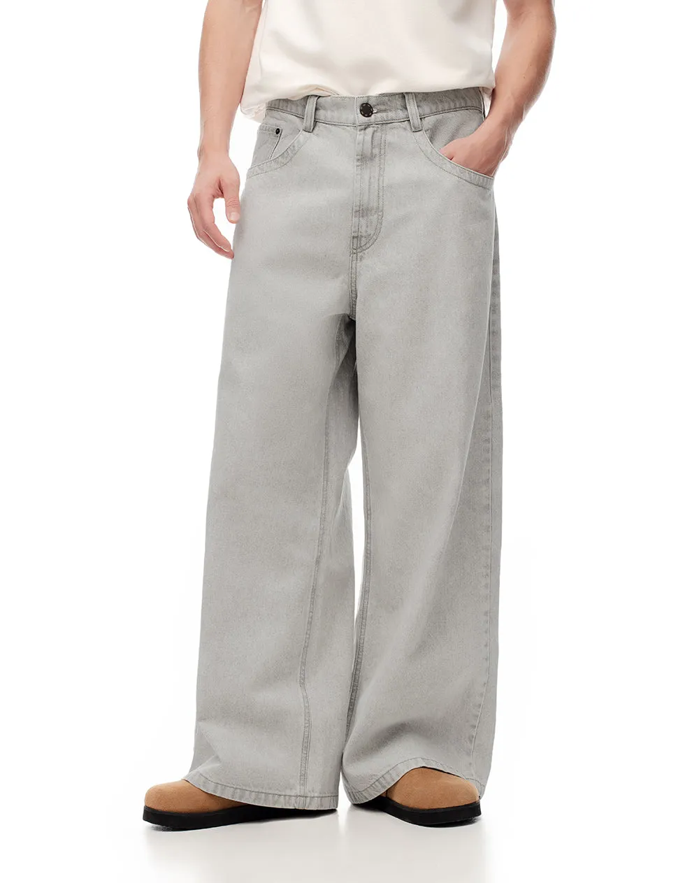Jean wide leg algodón gris hombre sold by Gef product image thumbnail 4