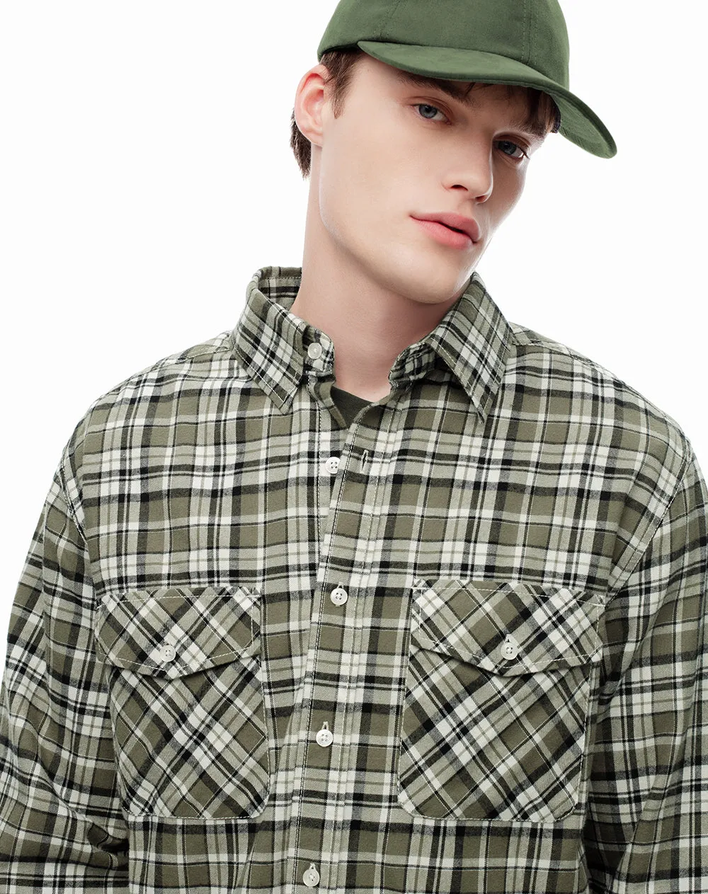 Camisa regular fit manga larga verde con cuadros sold by Gef product image thumbnail 4