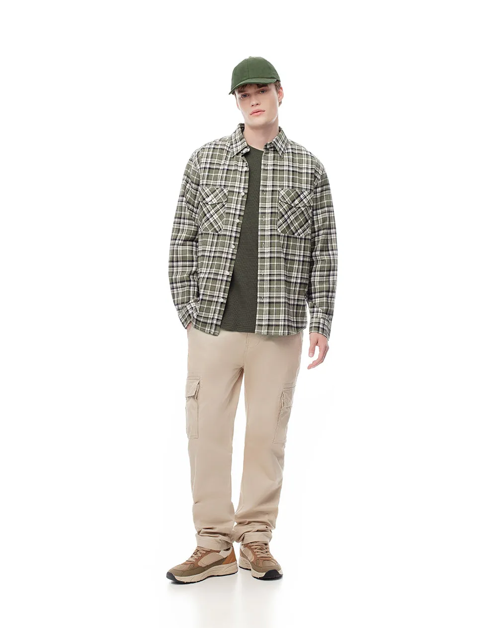 Camisa regular fit manga larga verde con cuadros sold by Gef product image thumbnail 3