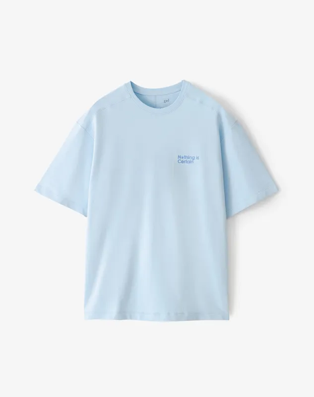 Camiseta oversize algodón azul hombre sold by Gef