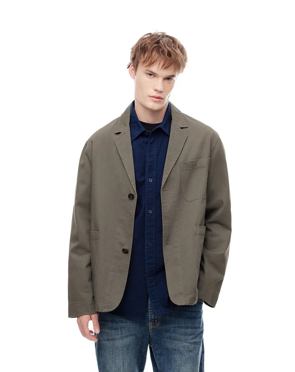 Blazer regular algodón verde hombre sold by Gef