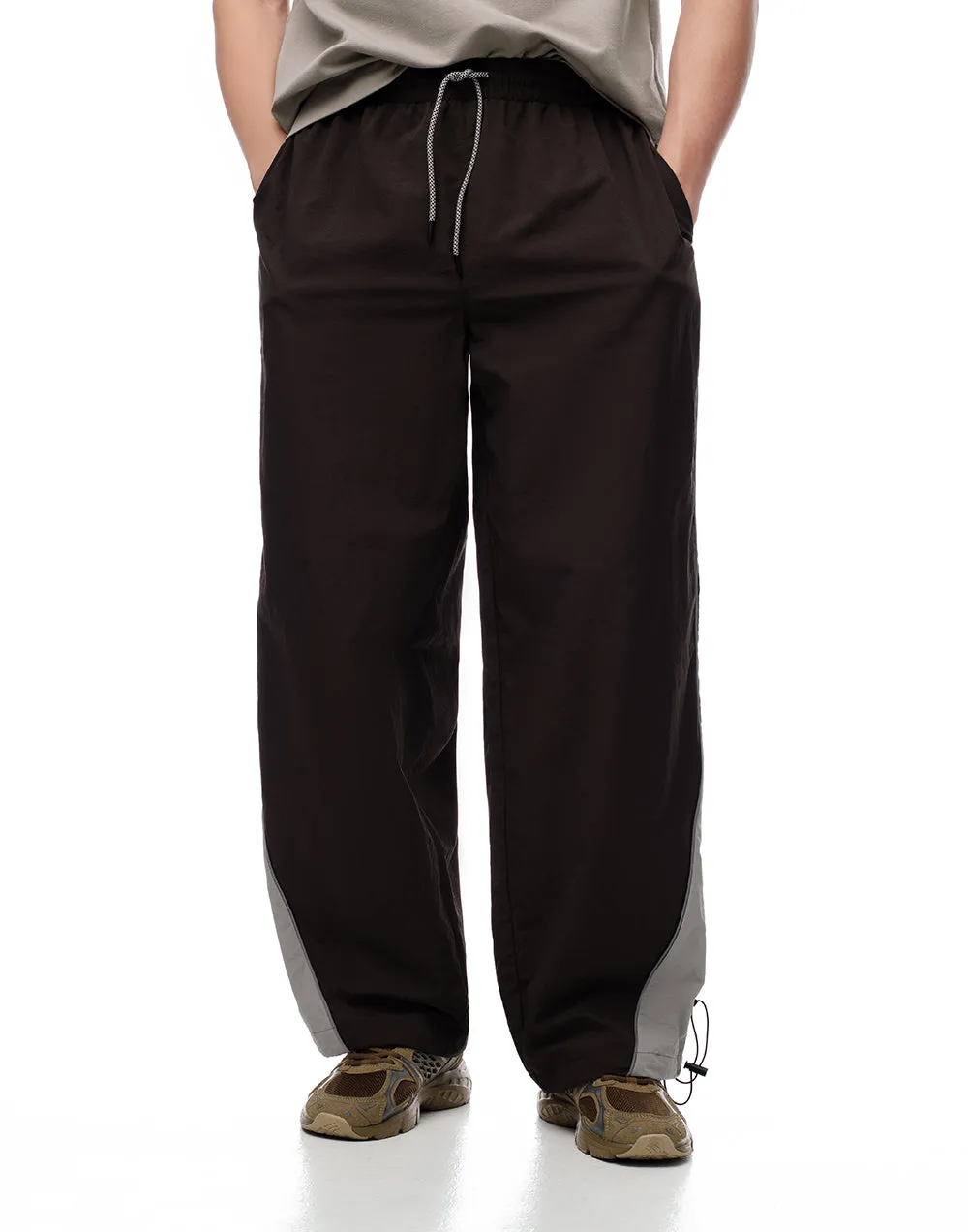 Pantalón oversized fit tiro medio cafe bloques sold by Gef product image thumbnail 3