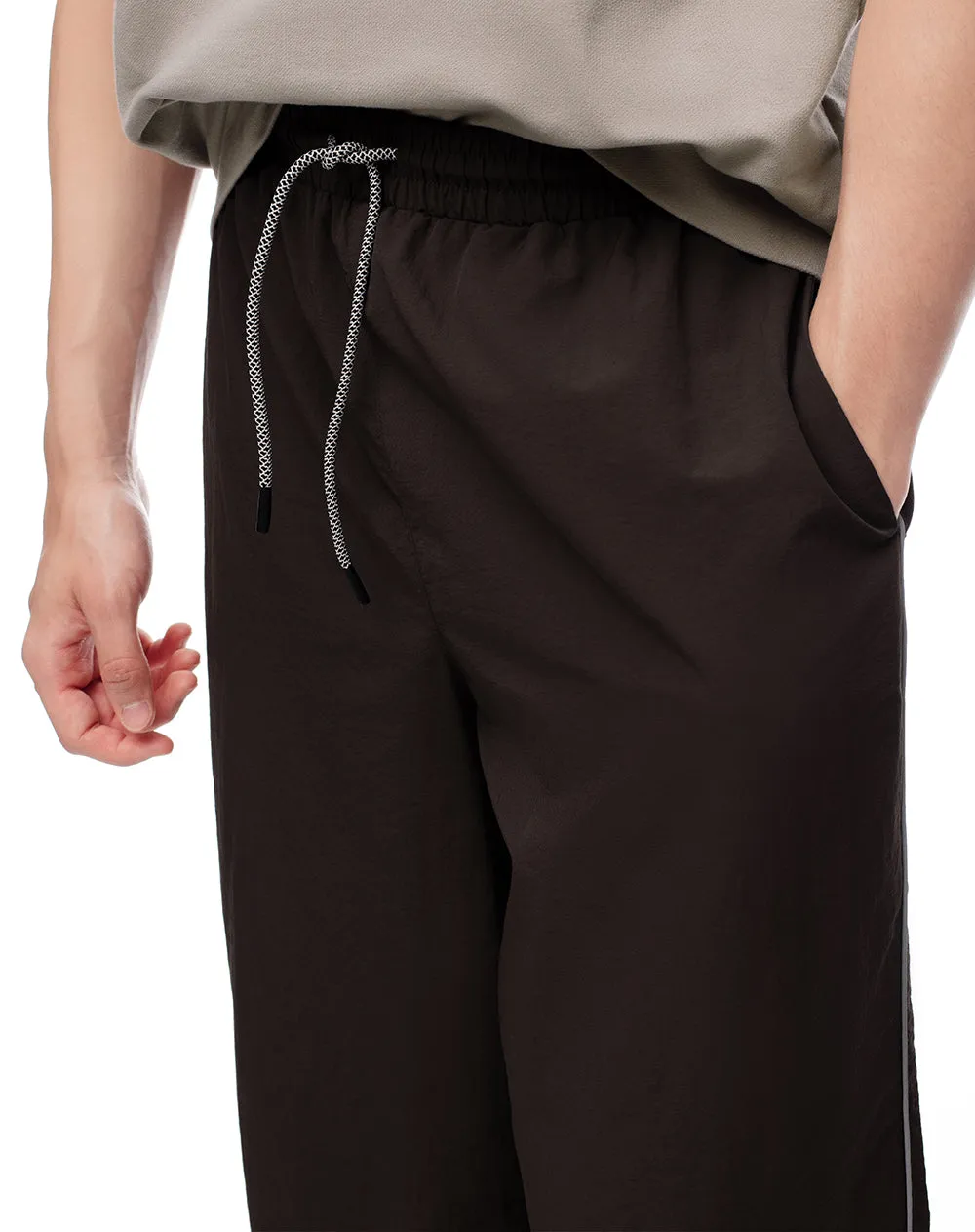 Pantalón oversized fit tiro medio cafe bloques sold by Gef product image thumbnail 4