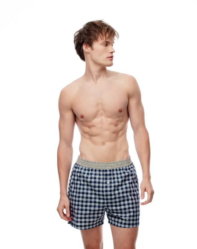 Bóxer largo elastico recubierto azul cuadros sold by Gef
