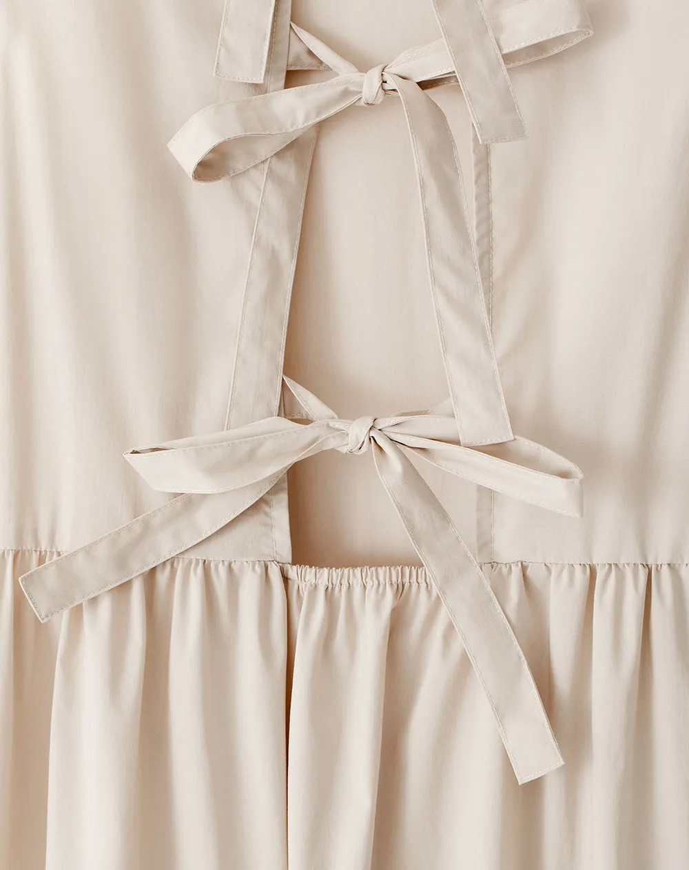 Vestido midi espalda anudada beige mujer sold by Gef product image thumbnail 3