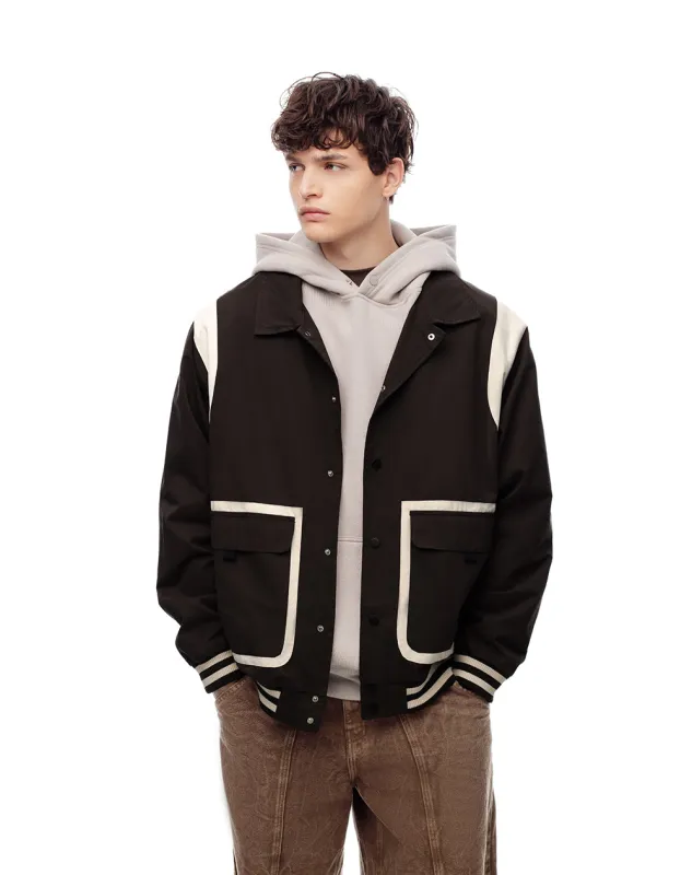 Chaqueta varsity oversize café hombre sold by Gef