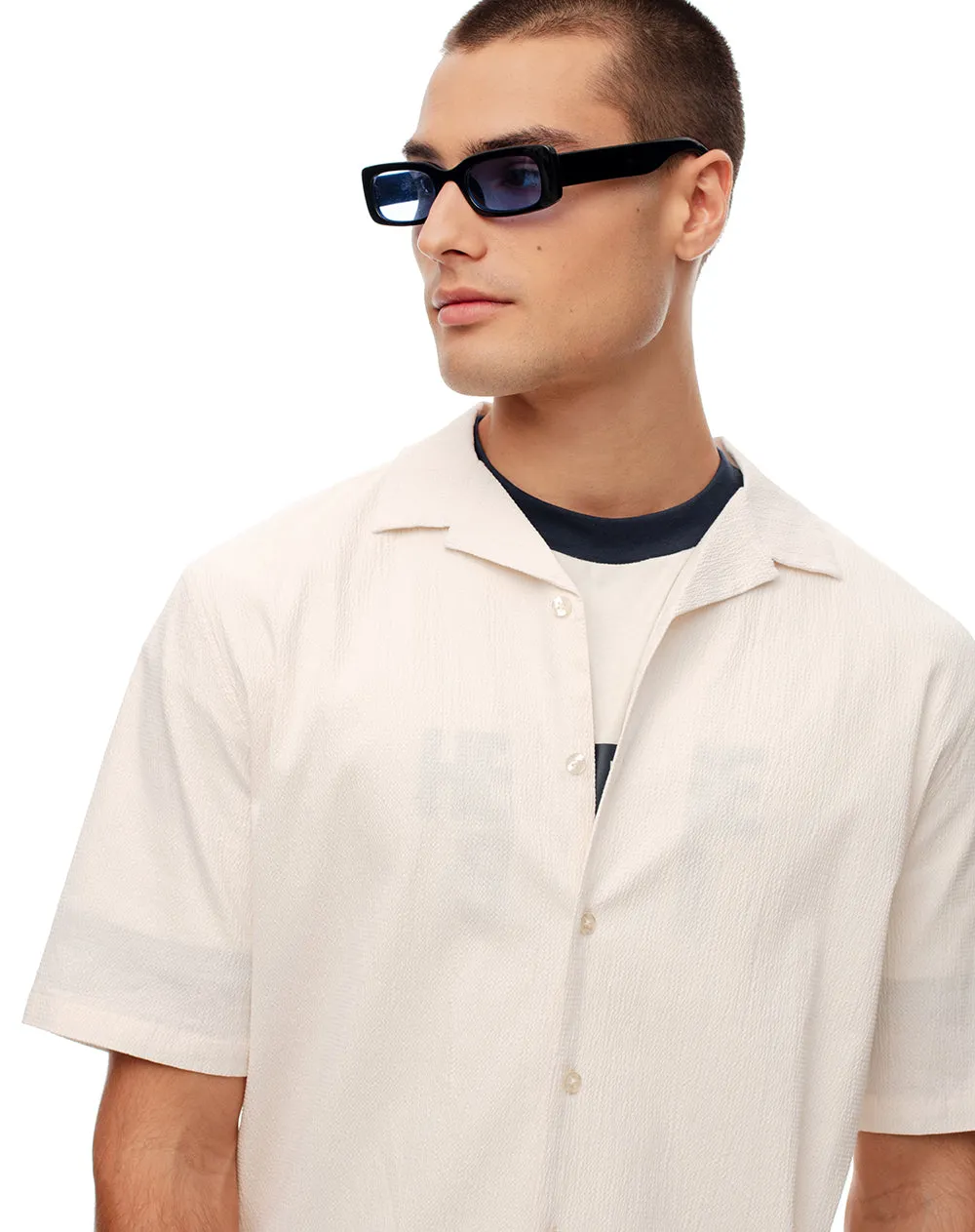 Camisa manga corta regular vainilla hombre sold by Gef product image thumbnail 3