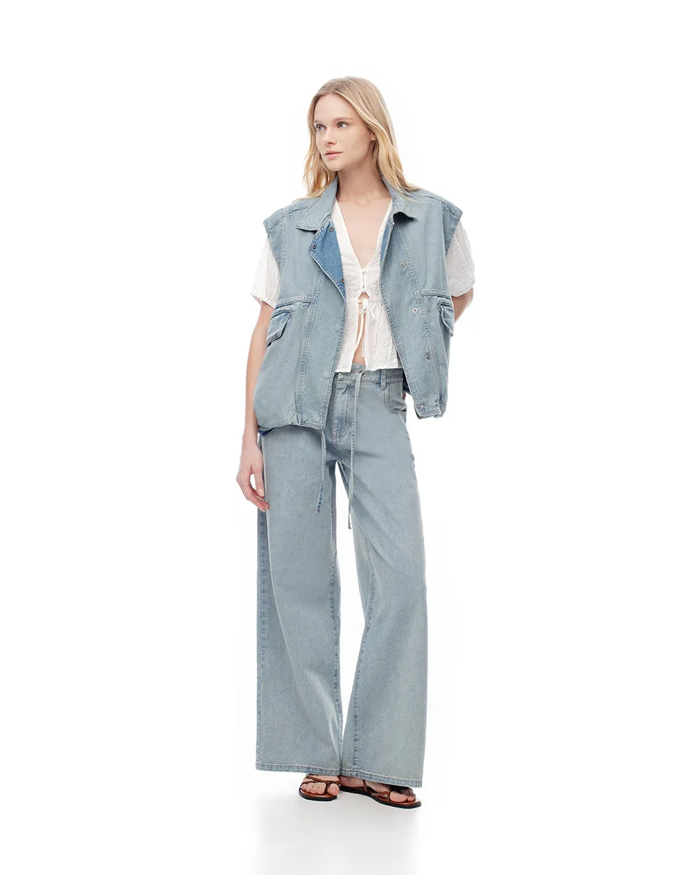 Blusa manga corta holgada blanca mujer sold by Gef product image thumbnail 3