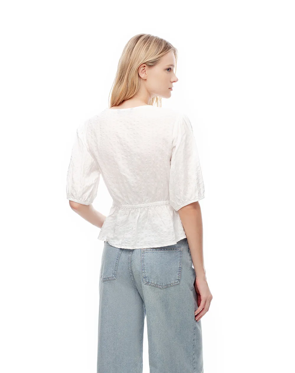 Blusa manga corta holgada blanca mujer sold by Gef product image thumbnail 2