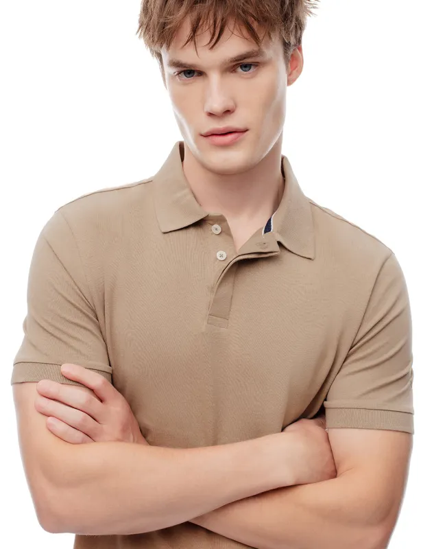 Polo slim fit habano sold by Gef