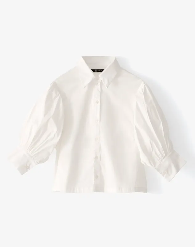 Camisa manga 3/4 oversize blanca mujer sold by Gef