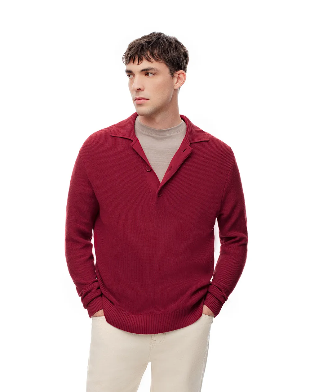 Buzo regular tejido de punto algodón rojo hombre sold by Gef product image thumbnail 5