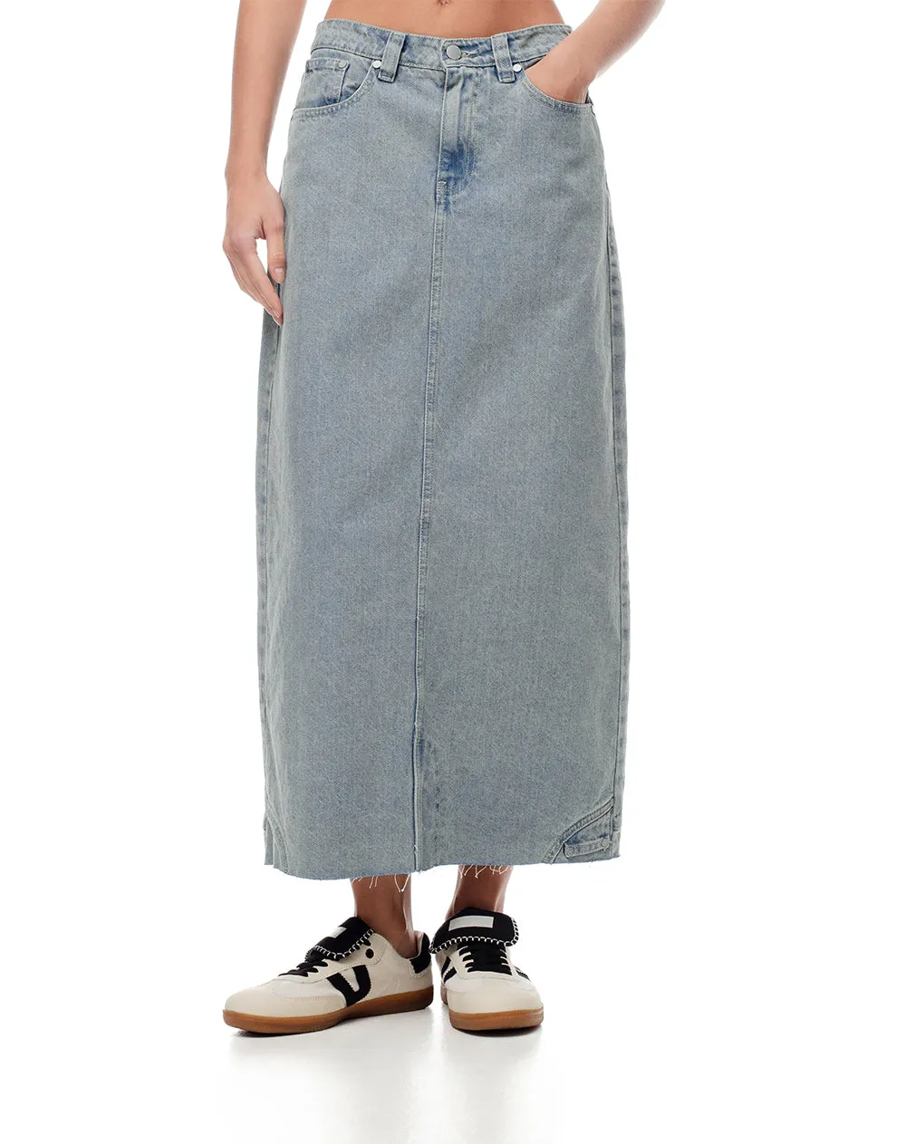 Falda midi tiro alto denim índigo medio mujer sold by Gef product image thumbnail 5